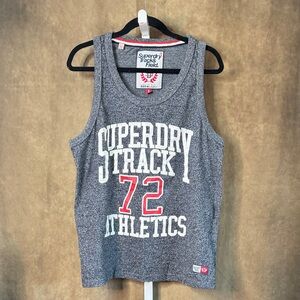 Superdry Charcoal Tank with Red and White Print Size XL